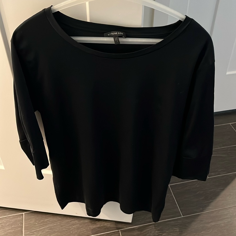 Strenesse Black Sateen Half Sleeve Shirt